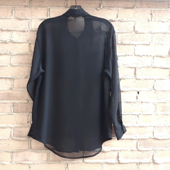 Buffalo David Bitton Sheer Black Button Down Shirt - Picture 7 of 10